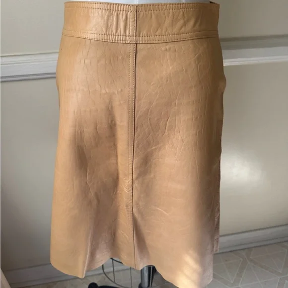 Vintage 70’s suede/leather Reversible A-line Midi Skirt. Snap button front. M - Picture 7 of 13